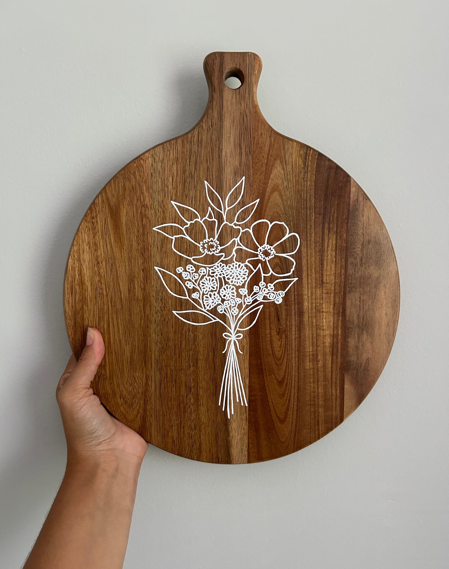 Petit Bouquet Board (Hand Painted Decorative Board with Flowers)