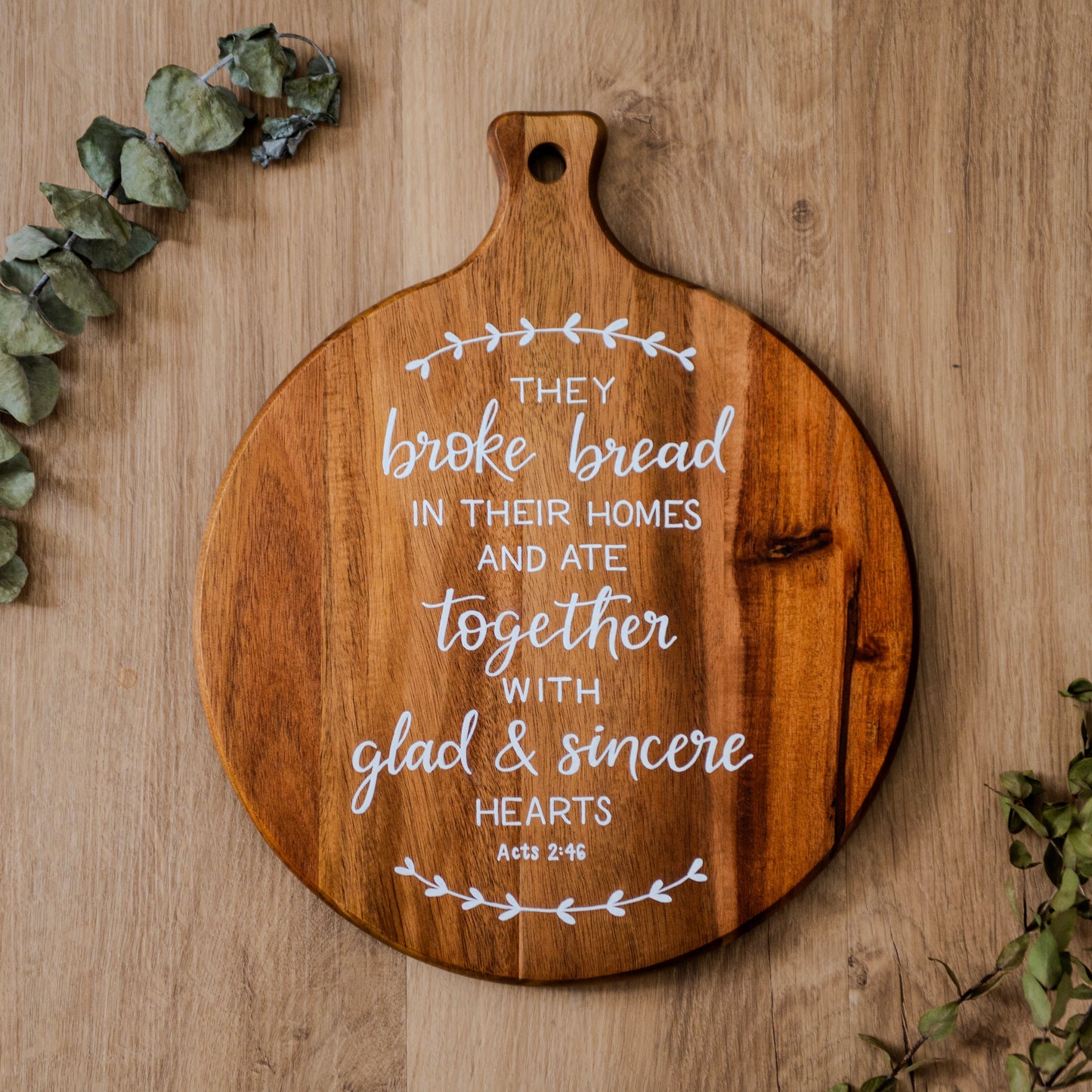 Sincere Hearts Board (Hand Painted Decorative Board with Bible Verse)