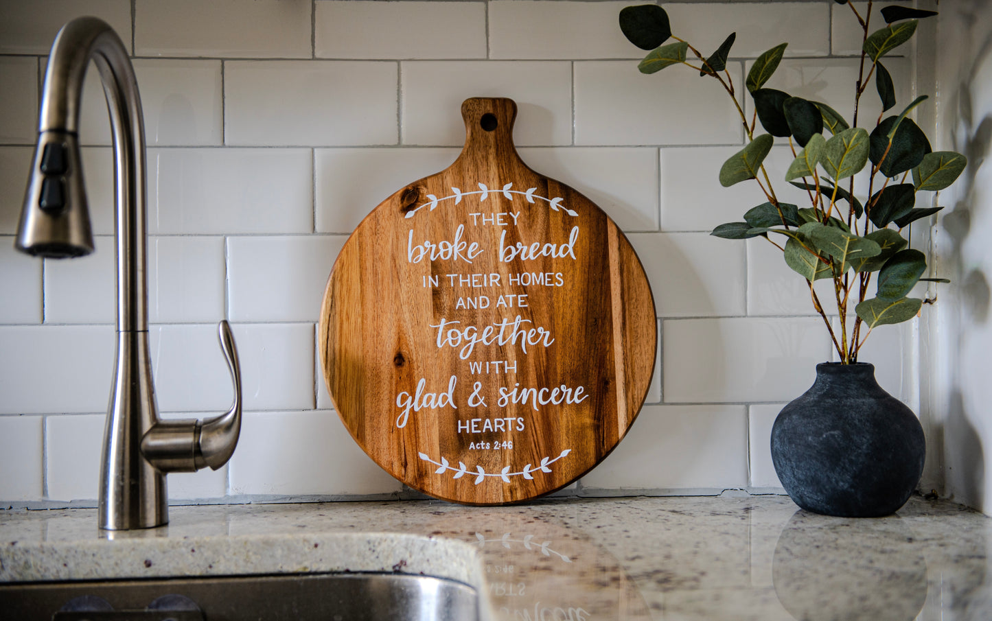 Sincere Hearts Board (Hand Painted Decorative Board with Bible Verse)