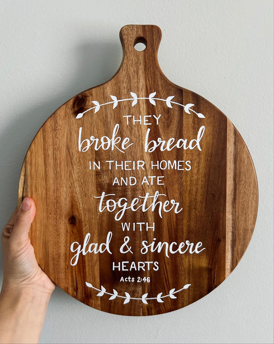 Sincere Hearts Board (Hand Painted Decorative Board with Bible Verse)
