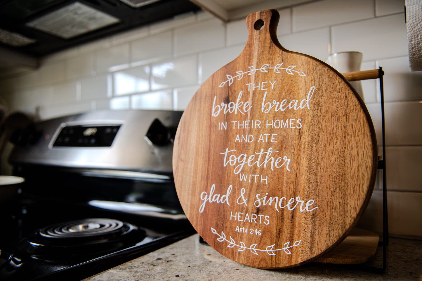Sincere Hearts Board (Hand Painted Decorative Board with Bible Verse)